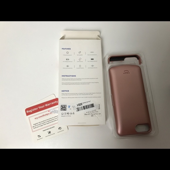 IPHONE Battery Case for 6P/6SP/7P/8P Rose Gold NEW - Picture 3 of 6